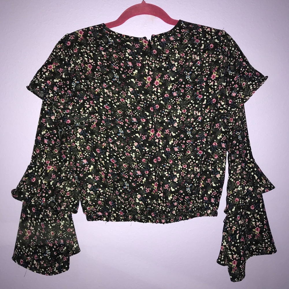 Forever 21 Black Floral Blouse